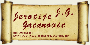 Jerotije Gačanović vizit kartica